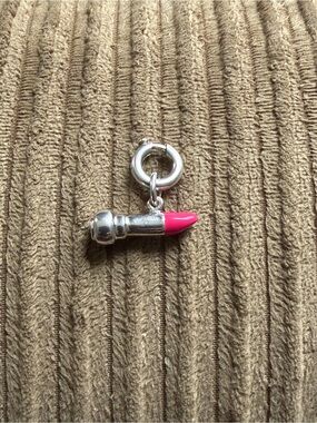 Tiffany & Co. Silver Lipstick Charm with Pink Accent